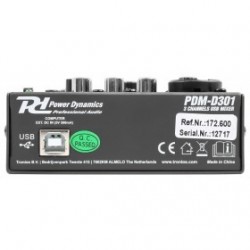 PDM-D301 MEZCLADOR 3 CANALES USB Y TARJETA DE SONIDO