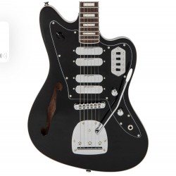 Vintage REVO Series 'Surfmaster' Quad Electric Guitar ~ Boulevard Black