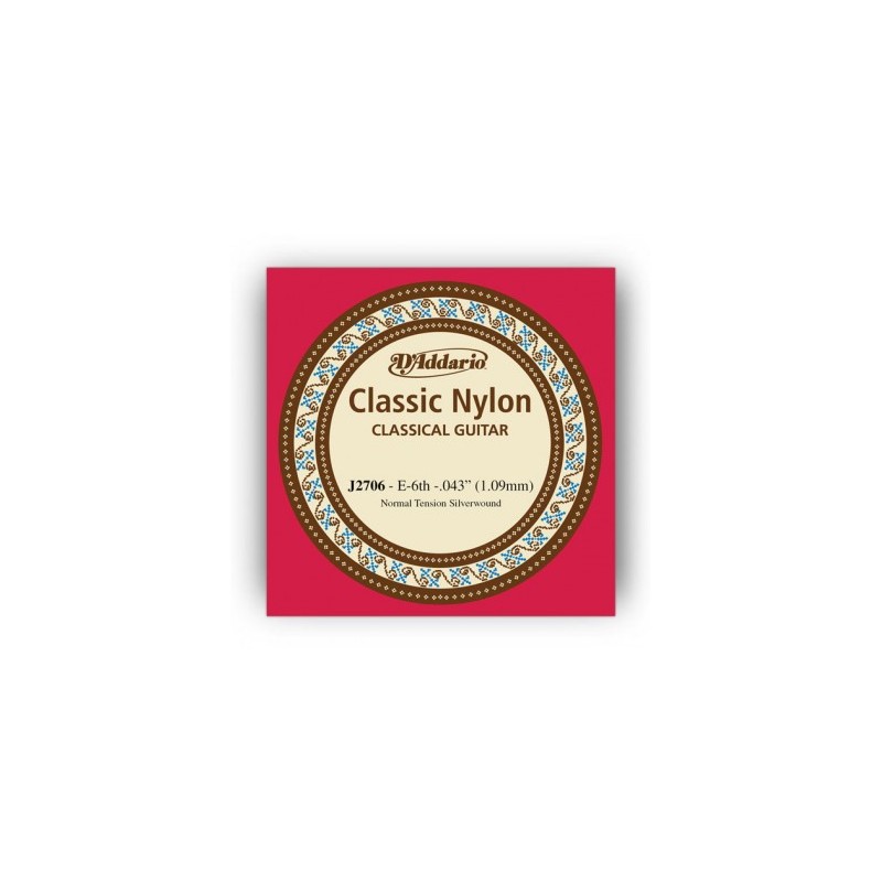 Cuerda 6ª Guitarra Clásica D'Addario Student J-2706 Tensión Normal