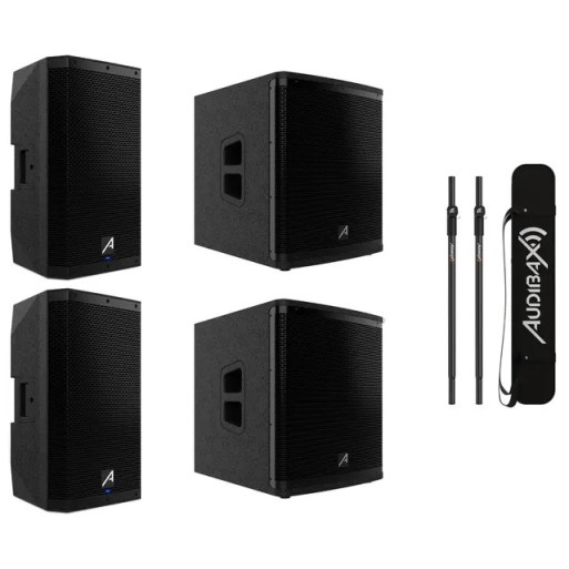 Kit 2 Audibax DSP12 Altavoz 12" + 2 Audibax DSP12s Subwoofer + Barras de distancia