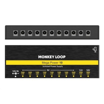 Monkey Loop Mega Power 10 Fuente Alimentación Para Pedales