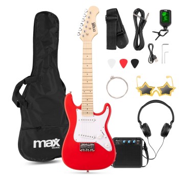 Max GigKit Junior Conjunto Guitarra Eléctrica Rojo 1/4