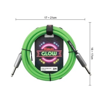 Cable Instrumento Glow Series Imge-221-3M Jack - Jack 22 Awg Kiwi pop