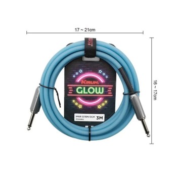 Cable Instrumento Glow Series Imge-221-3M Jack - Jack 22 Awg Ocean mist
