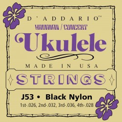 J53 Hawaiian Ukulele Black Nylon